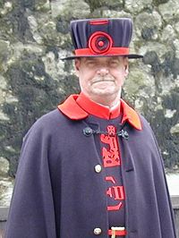 A Beefeater in everyday undress uniform