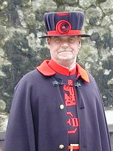 A Beefeater in everyday undress uniform