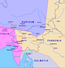 The territory of present day Slovenia under the Roman Empire