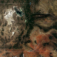 Utah from space. The state is known for its diversity in geology, climate, and ecosystems.
