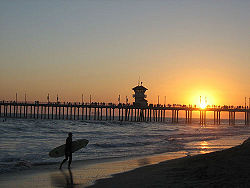The Huntington Beach pier in Southern California.