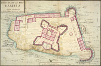 Map of Fort James (Gambia), the first English possession in Africa