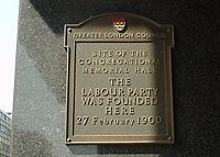 Labour Party Plaque from Caroone House 8 Farringdon Street (demolished 2004)