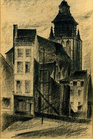 The Church of the Chapel at Brussels, drawing by Léon van Dievoet.