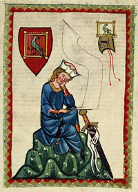 Walther von der Vogelweide (Codex Manesse, c. 1300)