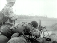 French foreign airborne 1st BEP firing with a FM 24/29 during an ambush (1952).