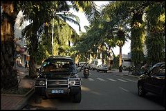 One of Jinghong's many palm-lined streets.