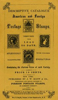 1868 Cover of a Scott catalog for postage stamps.