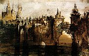 "Town With Tumbledown Bridge" (1847)