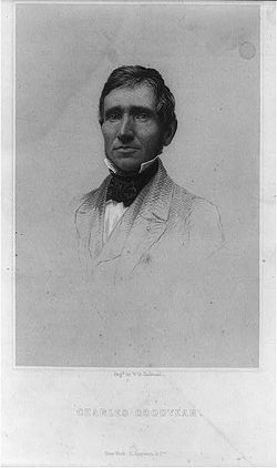 Portrait engraving of Charles Goodyear by W. G. Jackman. New York: D. Appleton & Co.
