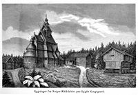 World's first open air museum, King Oscar's collections at Bygdøy near Oslo in 1888.