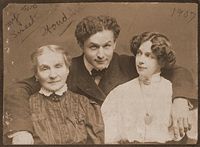 "My Lovely Sweethearts." Houdini with his wife and mother, ca. 1907.