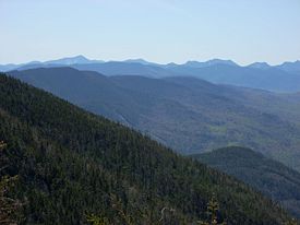 The Adirondack Mountains from the top of Whiteface Mountain.
