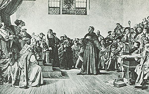 Luther Before the Diet of Worms, photogravure after the historicist painting by Anton von Werner (1843–1915) in the Staatsgalerie Stuttgart