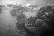 British troops escaping from Dunkirk in lifeboats.