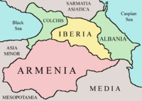 Ancient countries of Caucasus: Armenia, Iberia, Colchis, and Albania.