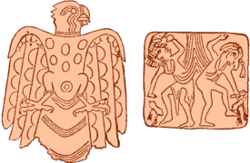 Copper plates found at pre-Columbian burial sites in Illinois.
