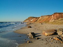 These cliffs in Martha's Vineyard, Massachusetts, are made almost entirely of clay.