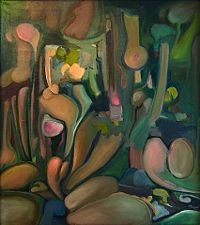 Campfire in the Woods, by José Bernal, 1950