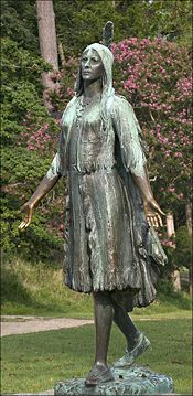 A Pocahontas statue, by William Ordway Partridge, was erected in Jamestown, Virginia in 1922