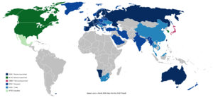 Digital television standards and their worldwide adoption