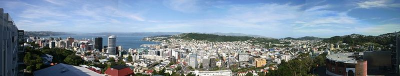 Panorama from Victoria University of Wellington, Kelburn.
