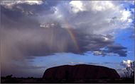 Rainbow above Uluru