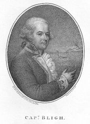 William Bligh, pictured in his 1792 account of the Mutiny voyage, A Voyage to the South Sea, available from Project Gutenberg