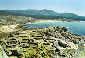 Celtic settlements in Galicia: Castro de Baroña.