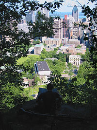 McGill Campus, looking down from Mount Royal.