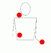 Animation of Siteswap 3, also known as a 3 ball cascade