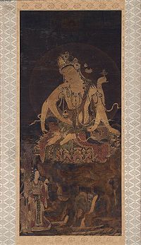 Nyoirin Kannon, the Bodhisattva of Compassion, with the Wish-granting Jewel and the Magic Wheel, twelfth century.