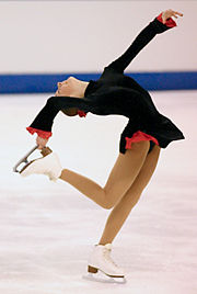 Elena Glebova performs a catch-foot layback spin