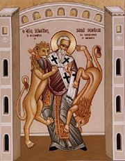 Martyrdom of St. Ignatius, bishop of Antioch appointed by Saint Peter.