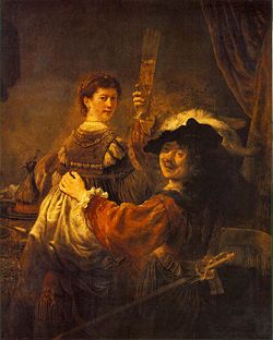 Rembrandt and his wife Saskia in 1635.