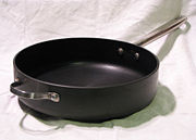 Anodized aluminum saute pan.