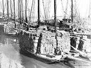 Late nineteenth-century hay boat with rectangular bales