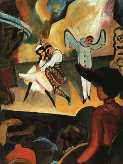 Russian Ballet, by August Macke (1912). The ballet being danced appears to be Carnaval.