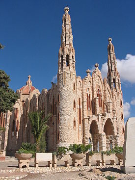 Vista del Santuario de Santa María Magdalena de Novelda, Spain.