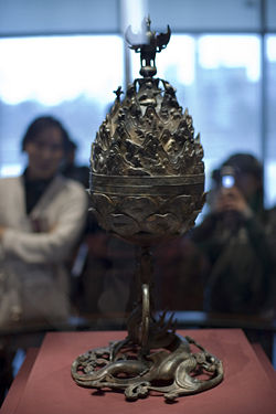 A replica of the Gilt-bronze Incense Burner of Baekje is on display at the museum