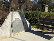 Camp Union, Sutterville (State Historical marker and fort pillar)