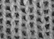 The front side of a plainly knitted object might look like this, under close inspection.