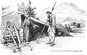 The assassin Jael invites Sisera into her tent.