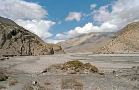 The arid and barren Himalayan landscape