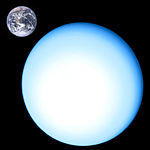 Size comparison of Earth and Uranus.
