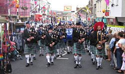 The Mid Argyl band performing at the Golowan festival in Penzance.