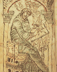 Gregory and his Dove, Corpus Christi College, Cambridge Ms 389