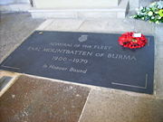 Mountbatten's grave at Romsey Abbey