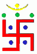 The fylfot (a.k.a. swastik) is one of the holiest Jain symbols, and left-facing swastikas are not used in the Jain tradition; worshippers often use rice grains to create fylfot symbols around the temple altar