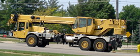 A typical truck-mounted crane
